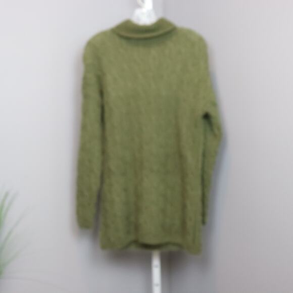 Olive Green Cable Knit Turtleneck Sweater Women’s Small - Picture 2 of 5